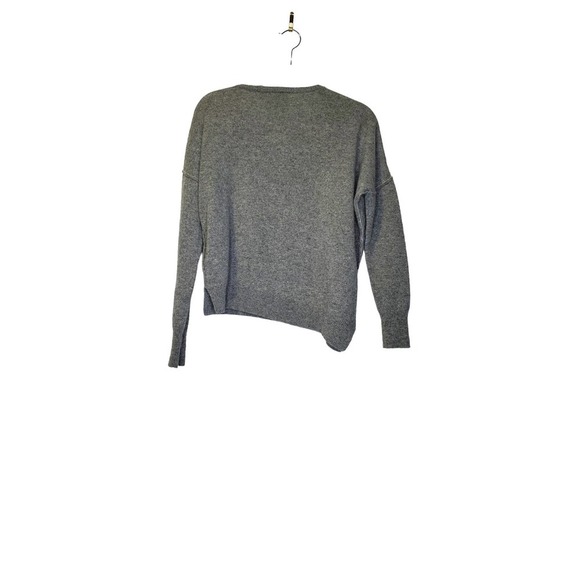 Leo & Sage Revolve S Heather Gray Cashmere V Neck Tunic Sweater Soft Cozy - Picture 2 of 5